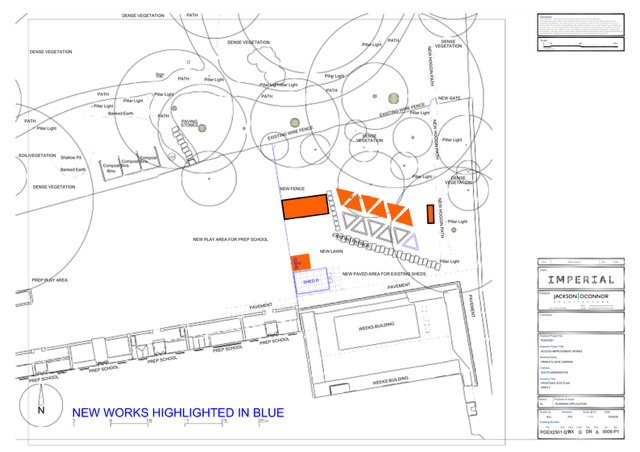 Site plan drawing for a community garden redevelopment